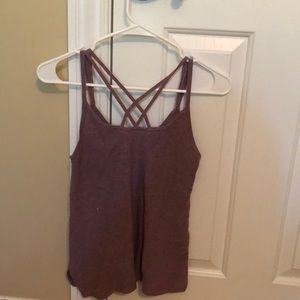 American eagle purple cris cross tank top